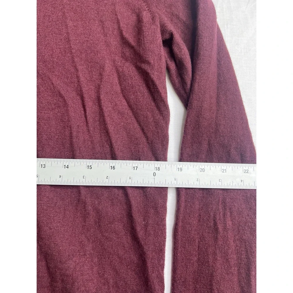Banana Republic Sweater Mens L Burgundy Extra Fine‎ Merino 100% Wool V Neck